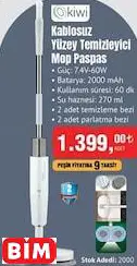 KİWİ KABLOSUZ YÜZEY TEMİZLEYİCİ MOP PASPAS